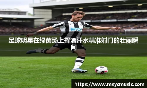 足球明星在绿茵场上挥洒汗水精准射门的壮丽瞬间